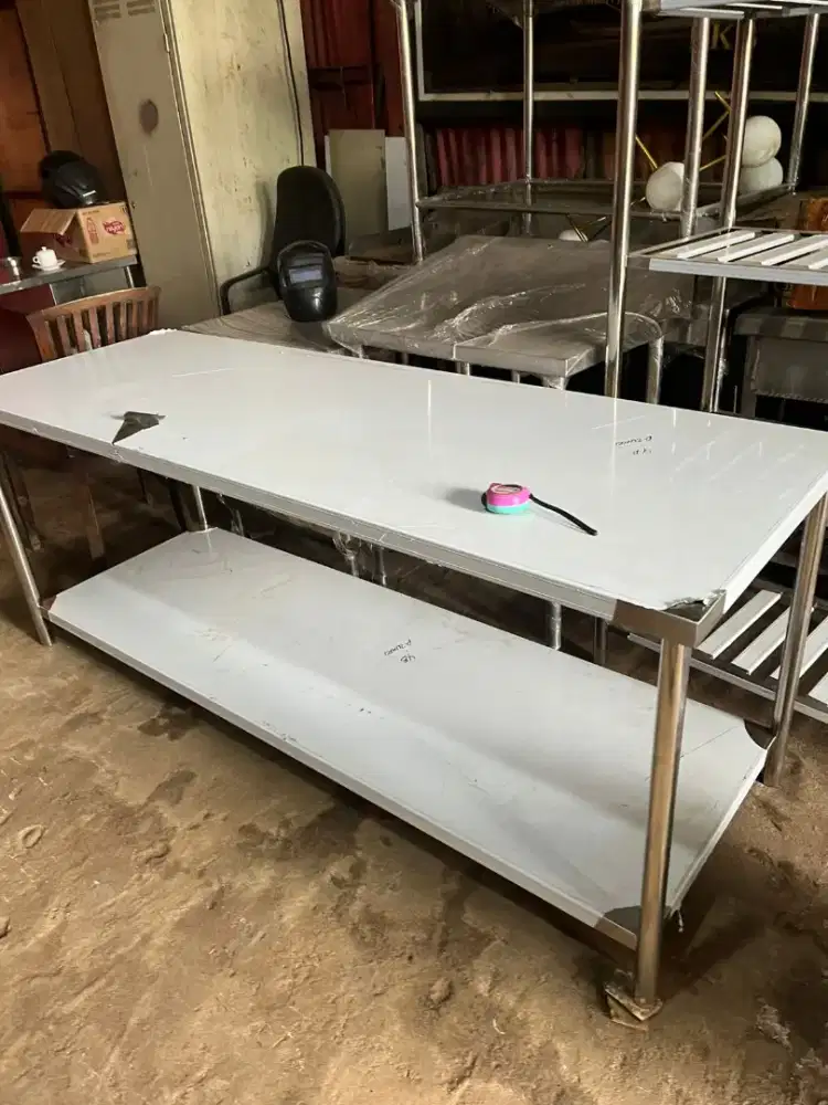 Jual meja stainless untuk restoran 200x70