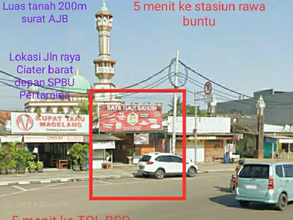 jual tanah pinggir jln raya di Tangerang selatan