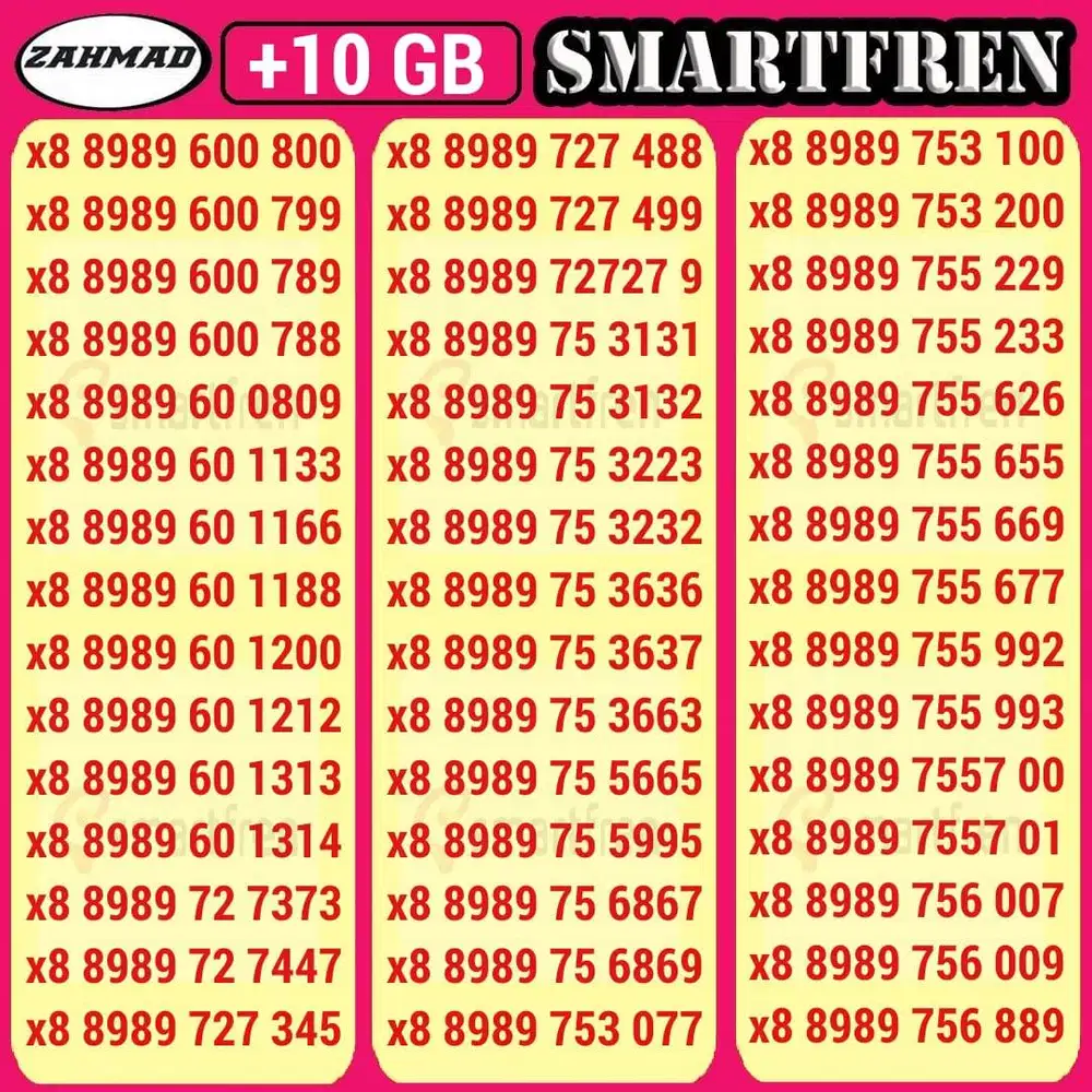 SMART-D) NOCAN Smartfren kwartet kartu perdana nomor cantik rapi super