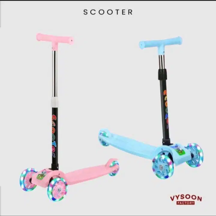mainan anak scooter lipat roda nyala