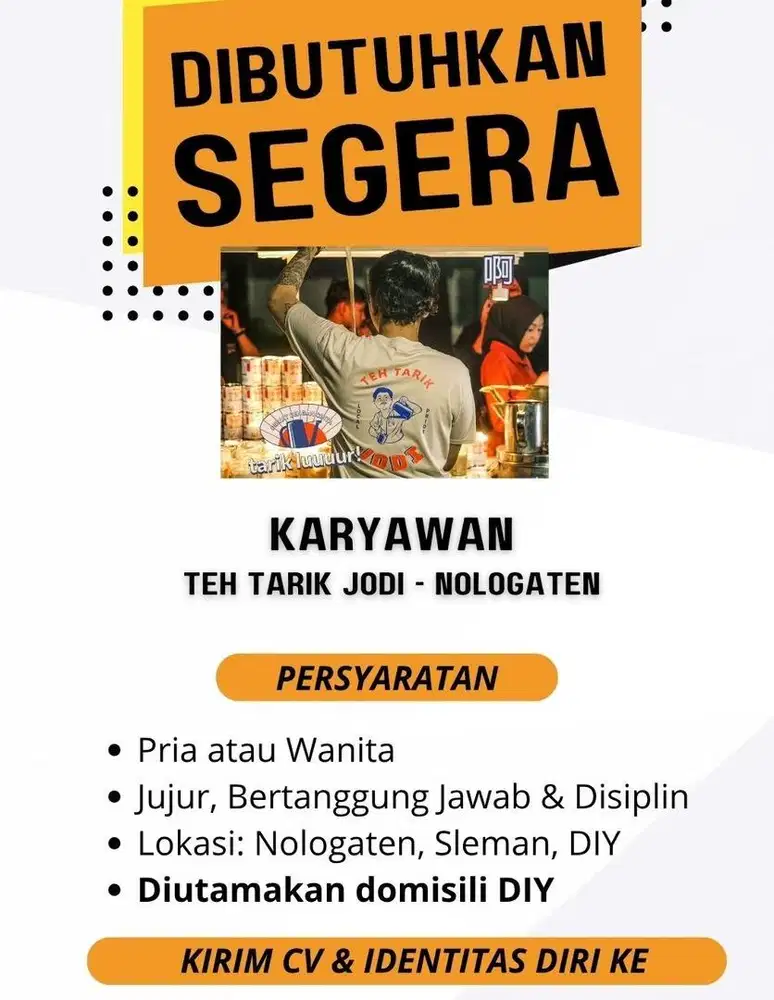 Lowongan Teh Tarik Jodi Nologaten