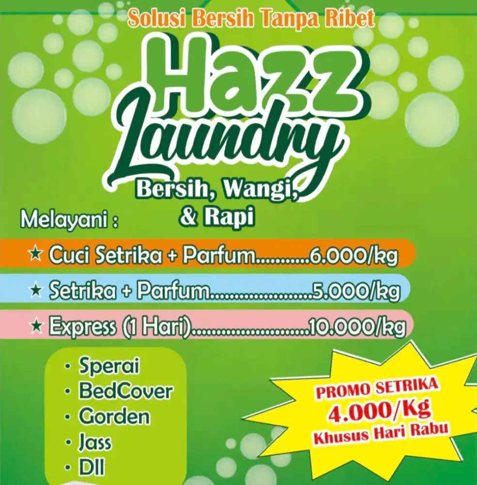 Laundry kiloan graha raya pinang tangerang