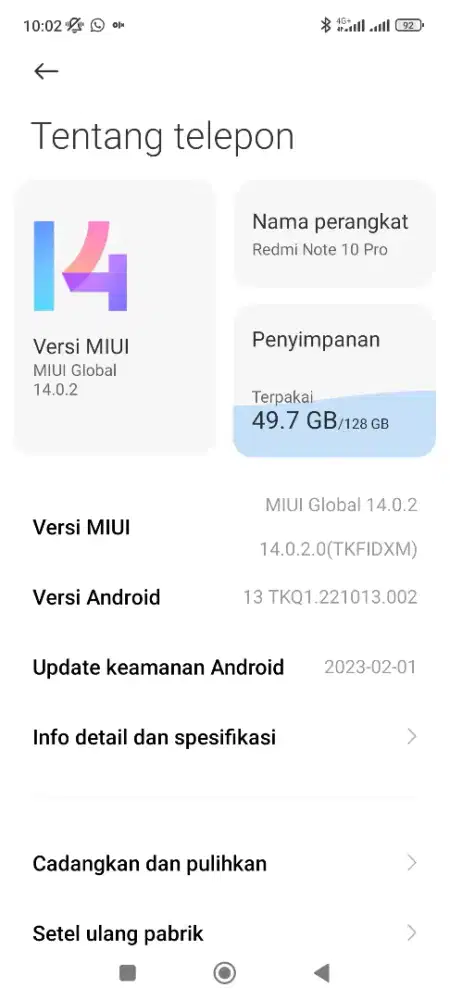 Dijual Hp redmi note 10pro 8/128GB
