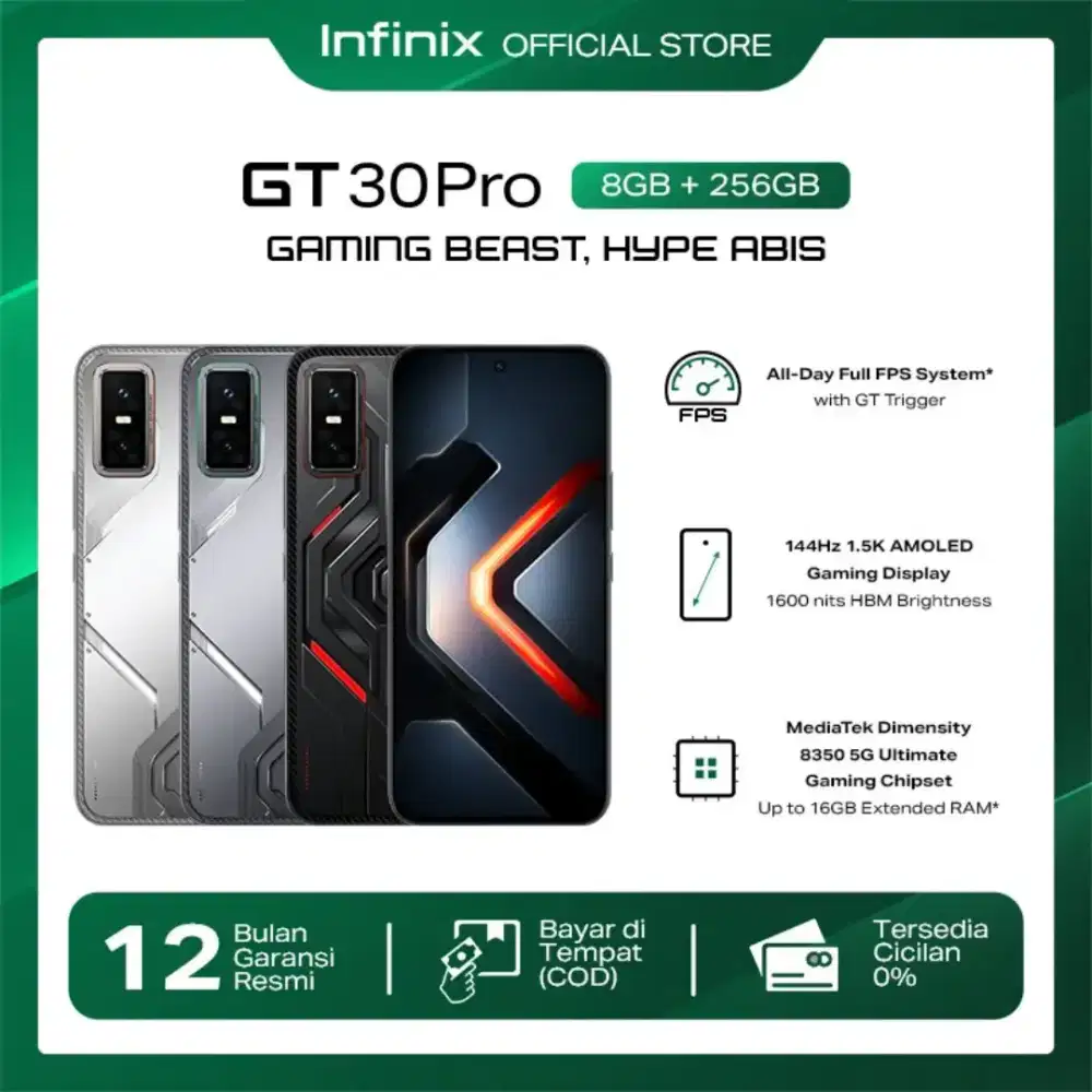 Infinix gt 30 pro 8/256 GB, kondisi terhitung baru no minus fullset