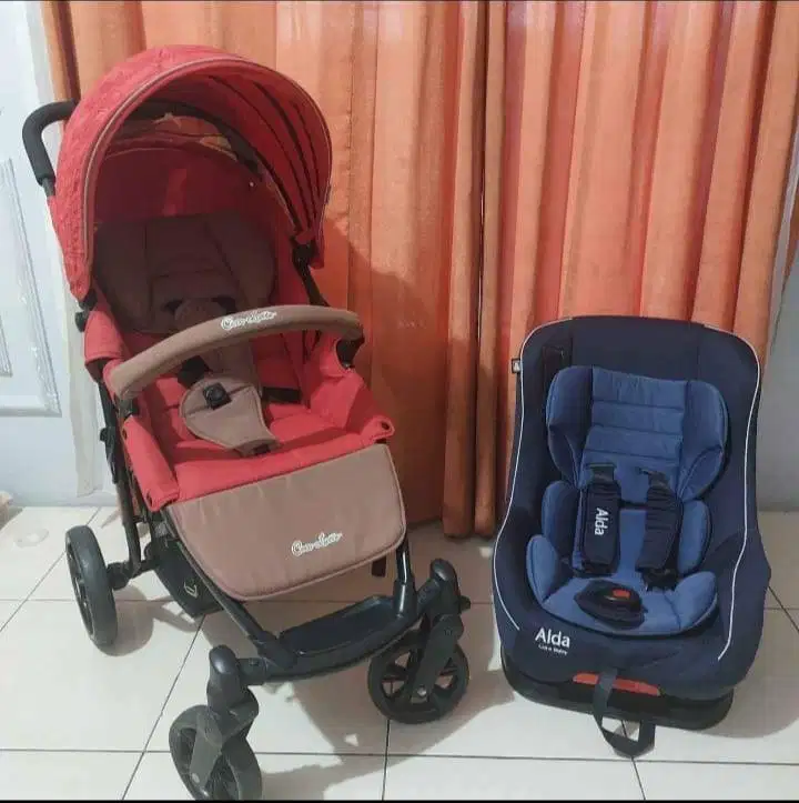 1 set stroller dan carseat car seat bayi
