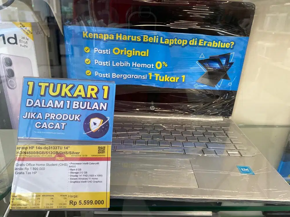Bisa cicilan Laptop HP prosesor intel Celeron promo cicilan bunga 0%