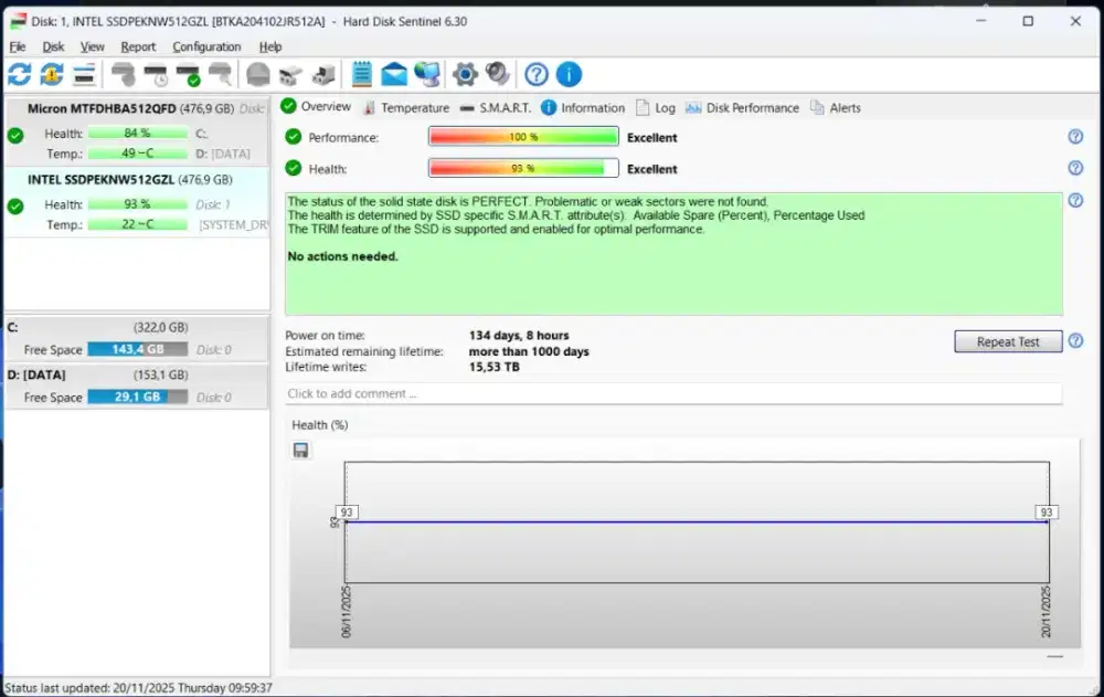 SSD NVME 512GB Intel