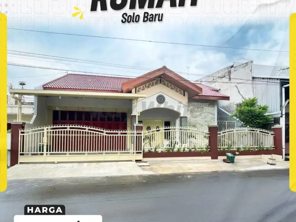 Rumah 3 kamar Terawat Elegan di Solo Baru, Lingkungan Premium dengan Akses Cepat ke Pusat Bisnis