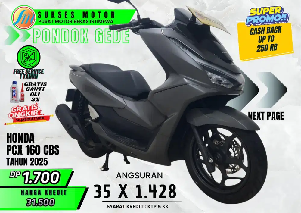 HONDA PCX 160 CBS TAHUN 2025 DP 1.7 AJA GAS YUK