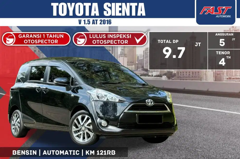 TOYOTA SIENTA V 2016 1.5 AT SERVICE RECORD & PAJAK PANJANG #F4ST