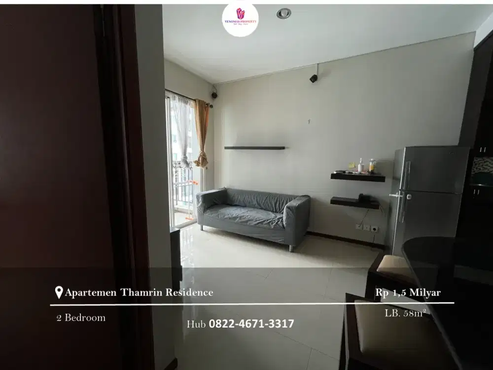 Dijual Apartement Thamrin Residence 2BR Full Furnished Tower E