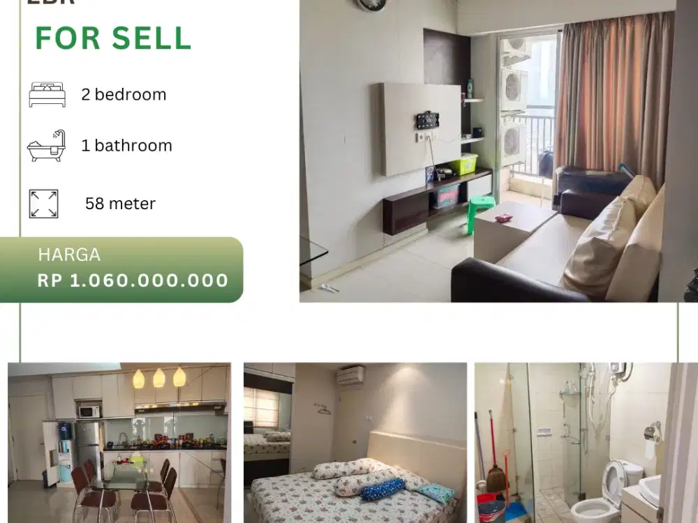 Dijual Apartement Cosmo Terrace 2BR Full Furnished Lantai Sedang