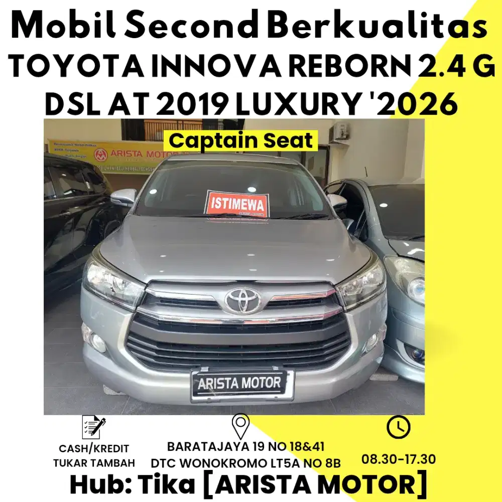 Toyota Innova Reborn 2.4 G Diesel AT 2019 Luxury Pjk Juni-2026