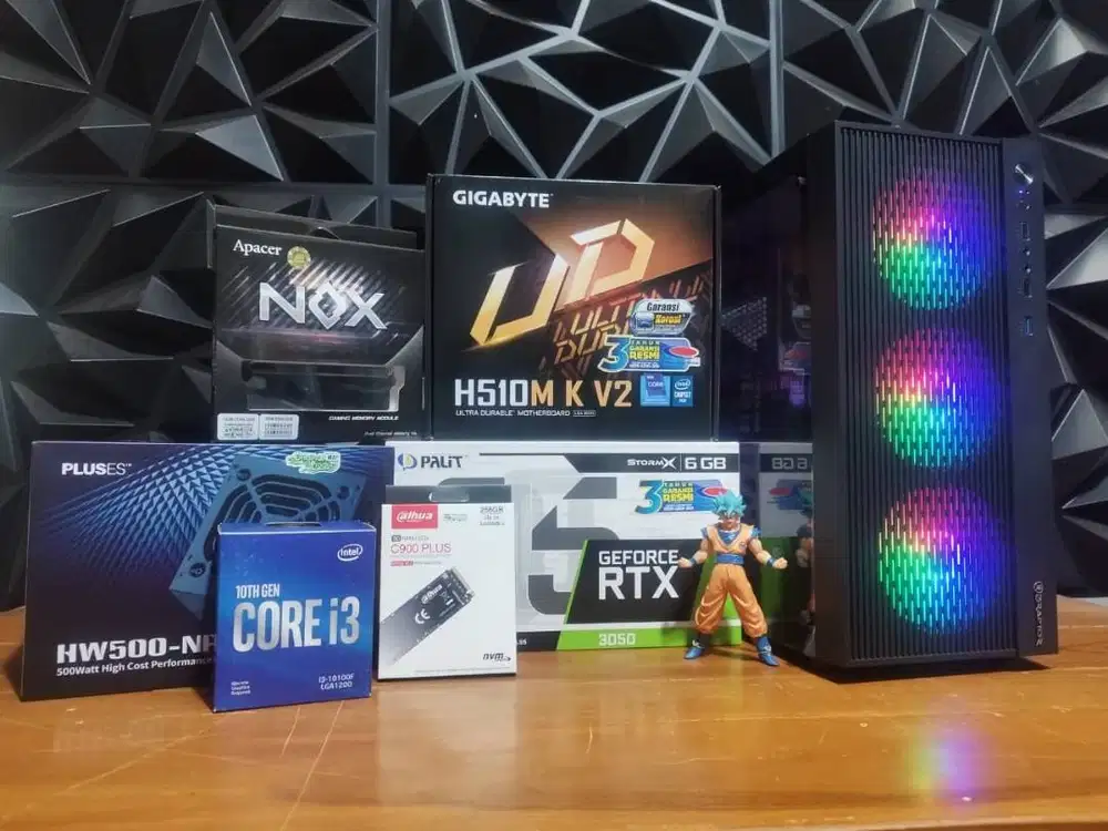 CPU Desain Intel Core i3 10105F RAM 16GB SSD 256GB VGA RTX 3050 6GB