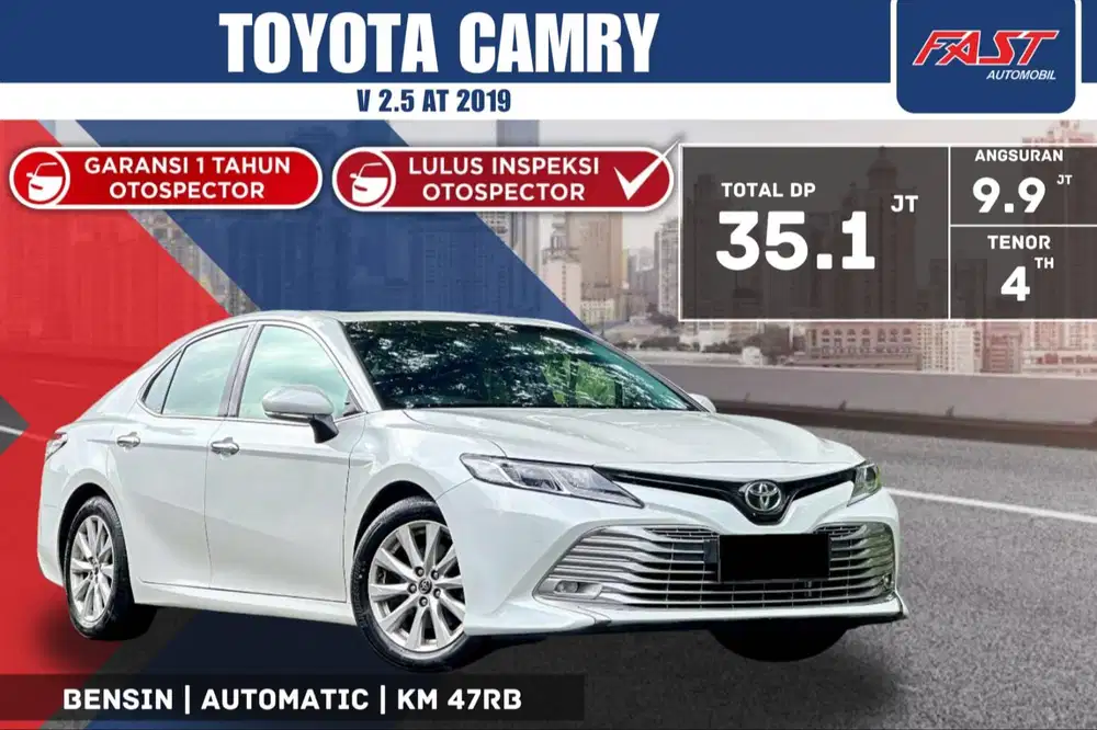 TOYOTA CAMRY V 2019 2.5 AT SUNROOF LOW KM.47RB & PAJAK PANJANG #F5ST