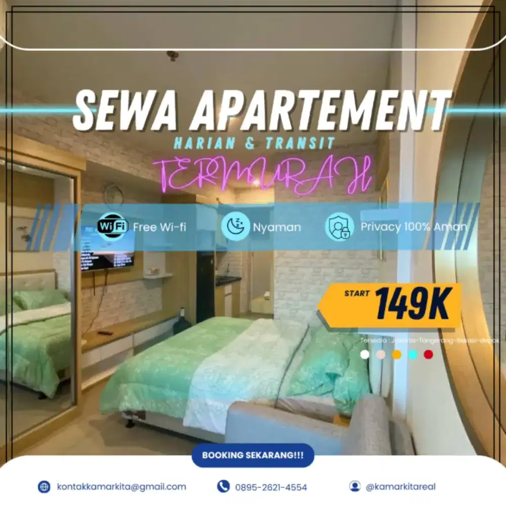Sewa apartemen Bekasi Utara PATRALAND URBANO Harian/Transit Termurah