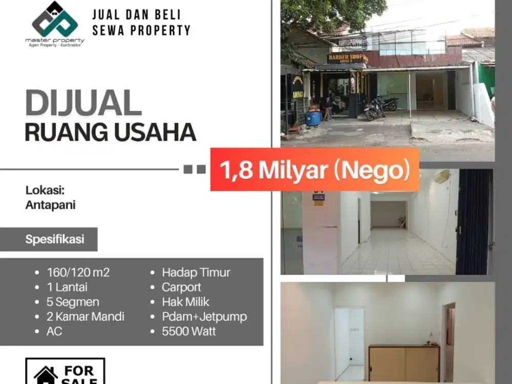 Jual cepat ruang usaha super strategis di Antapani Kota Bandung