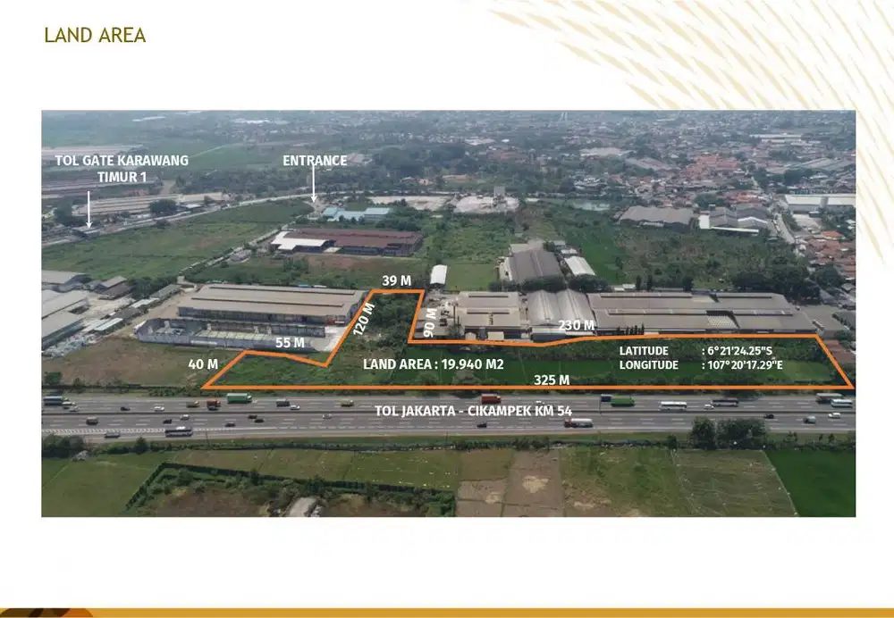 LOKASI EMAS LAHAN STRATEGIS DEPAN TOL KARAWANG TIMUR 19940 M2