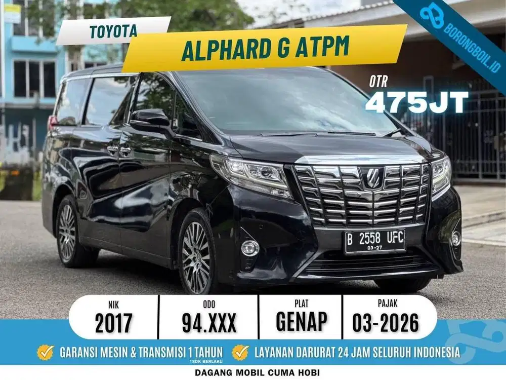 Mobil Keluarga Nyaman | Toyota Alphard G ATPM Metik 2017 Hitam