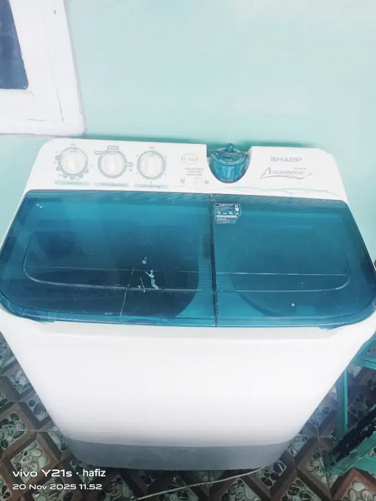 Mesin cuci 2 tabung merk sharp jumbo 9kg normal 100% siap pakai