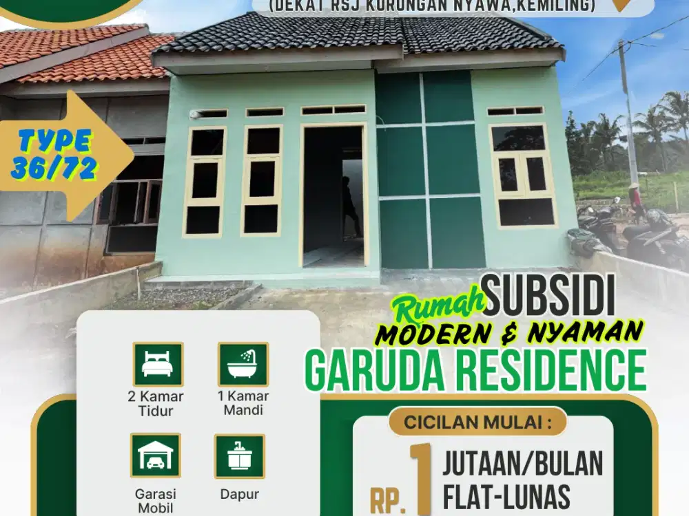 DIJUAL!! RUMAH SUBSIDI SIAP HUNI GARUDA RESIDENCE BANDAR LAMPUNG