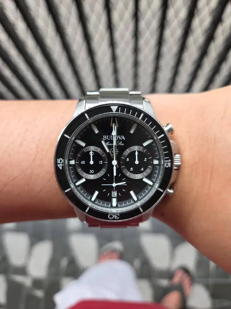 Bulova Marine Star Chronograph Black Dial Quartz