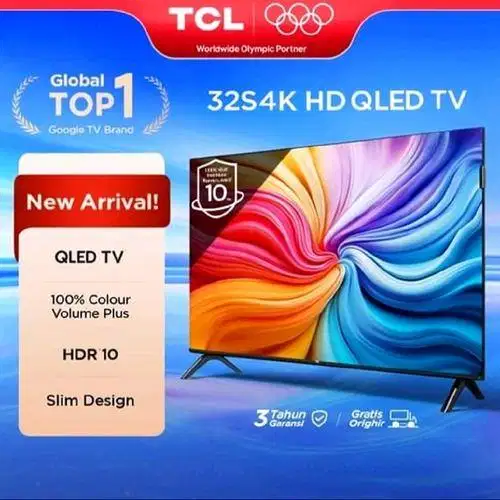 LED TCL 32 INCH FHD QLED GOOGLE TV - 32S4K FREE BRACKET