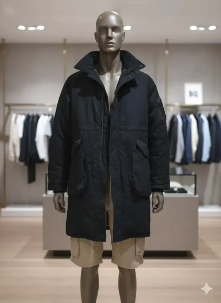 Jacket Parka Kanvas Bulang Hitam Premium