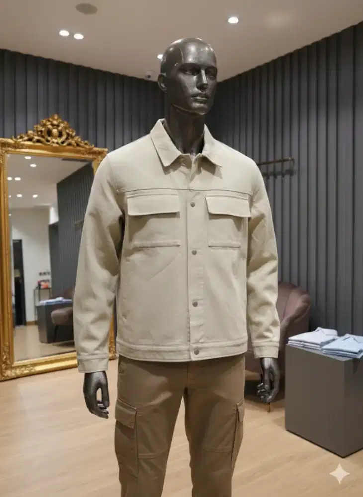 Jacket Soft Denim Oversize Light Cream