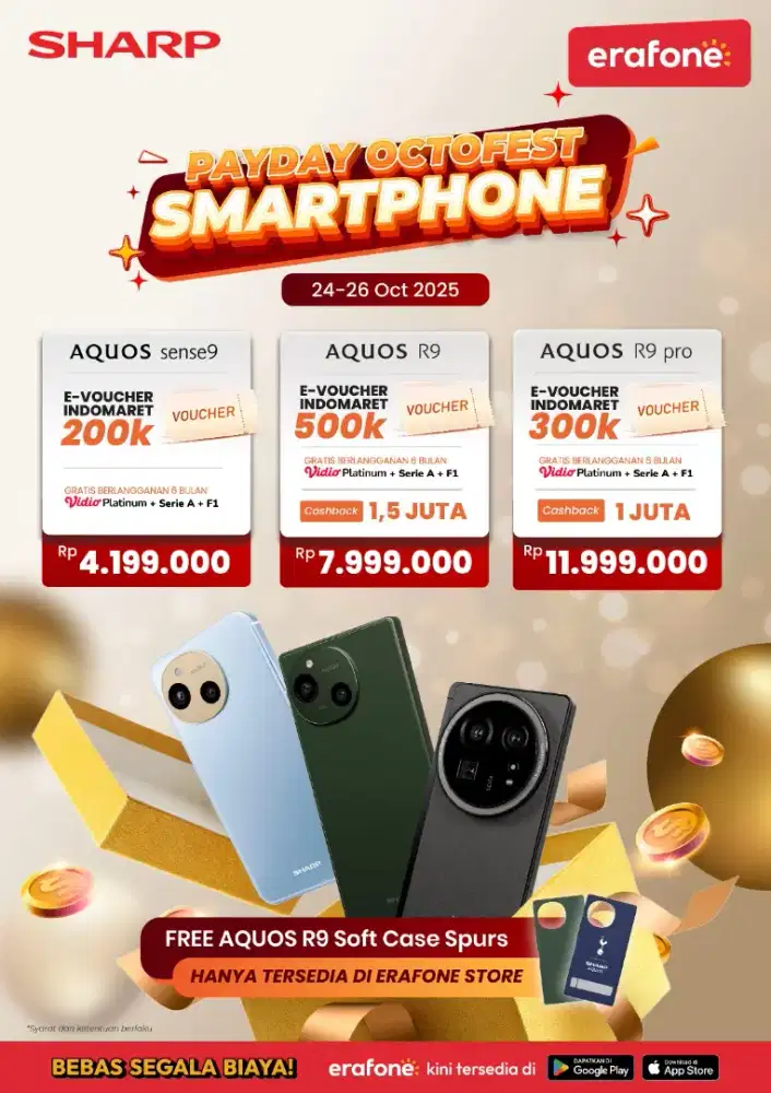 Sharp Aquos R9 12/256 free evocer Indomart 300rb