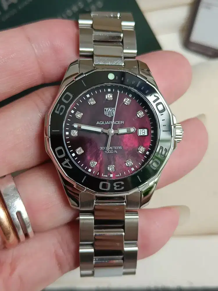 Tag H aquaracer wanita WAY131M original bezel ceramic mop diamond