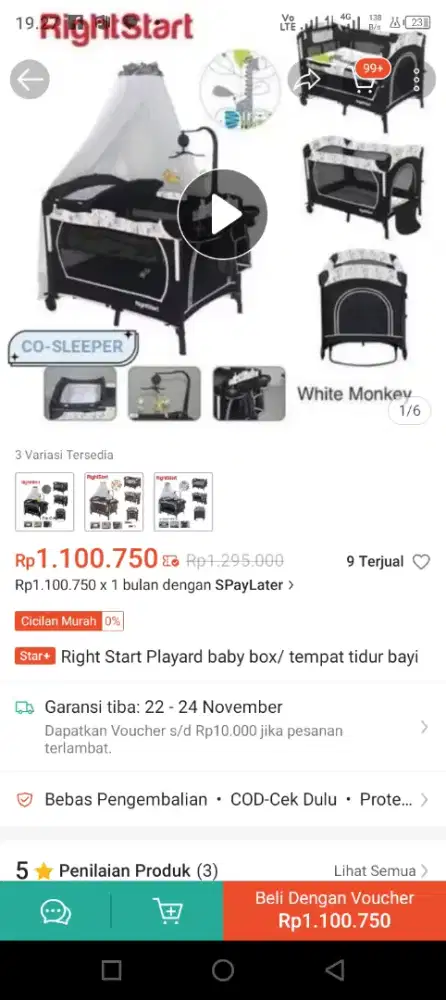 Jual tempat tidur bayi