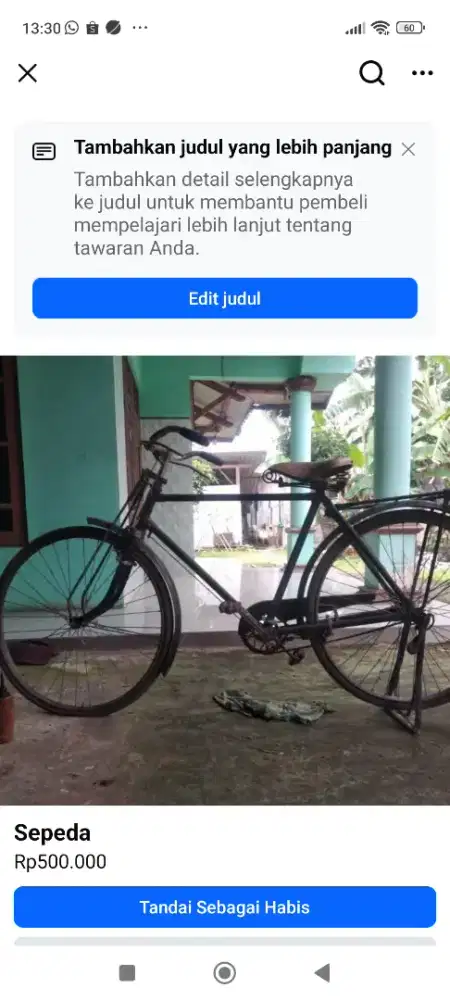 Sepeda Jadul Siap Di ajak jalan jalan
