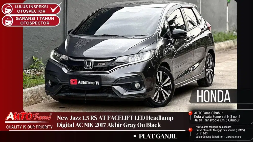 Honda New Jazz 1.5 RS AT FACELIFT LED Headlamp Digital AC NIK 2017 Akh