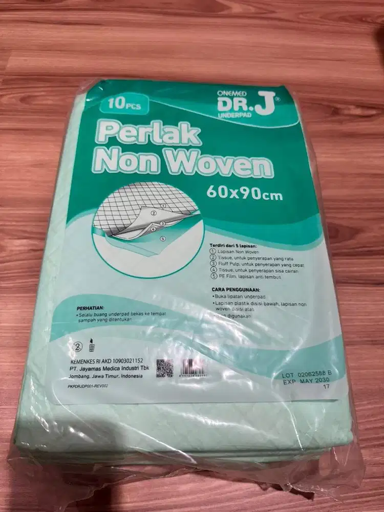 Perlak ukuran 60x90 @10pcs (5 pack)