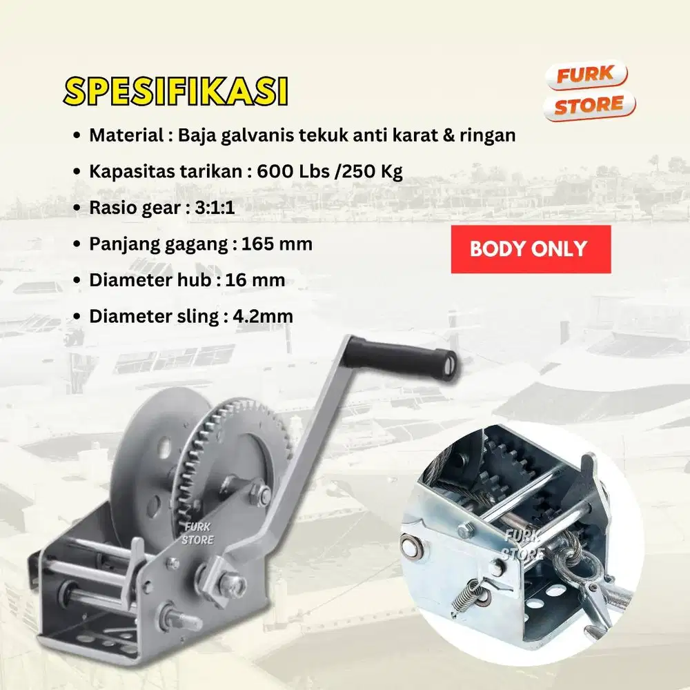 Hand Winch 600LBS Tipe HW01 [KUAT] – Katrol Seling Manual | Hand Winch