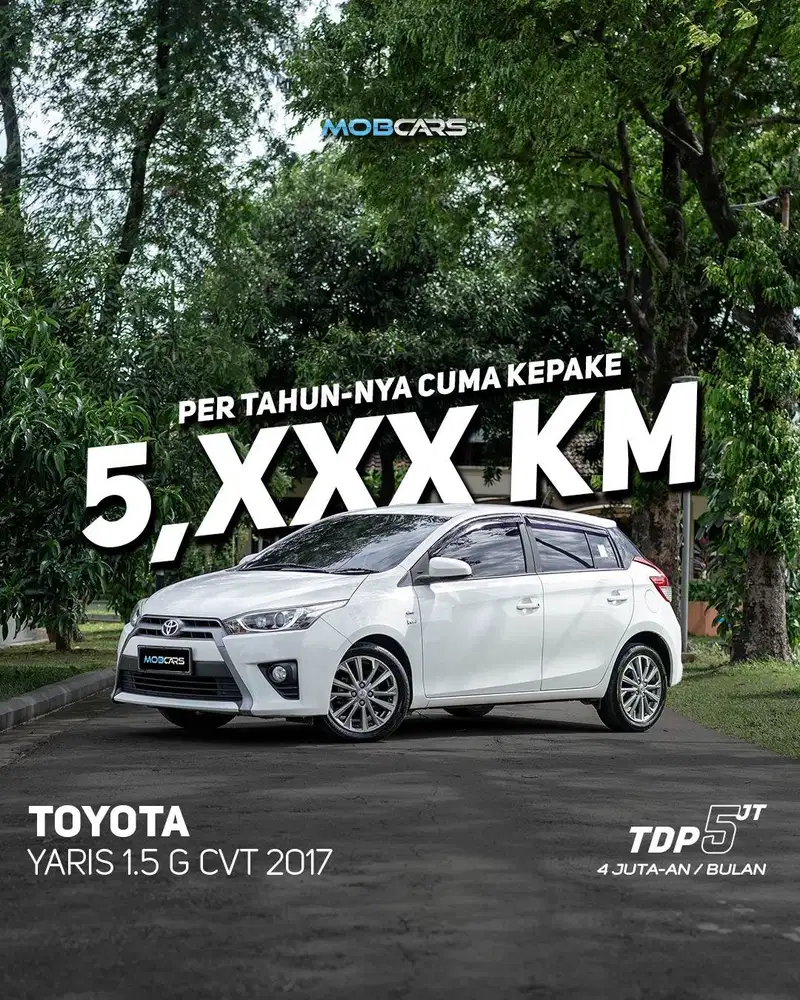 FREE BBM FULL TANK YARIS 1.5 G AT MATIC CVT 2017 PUTIH