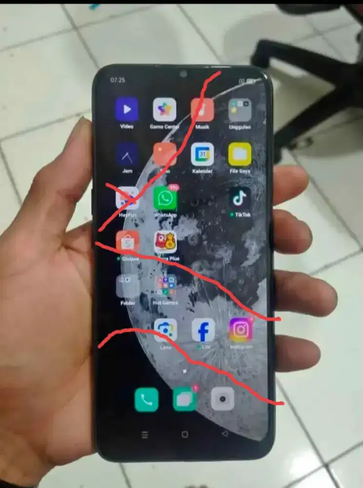 Oppo a16 ram 3/32 hp casan minus retak