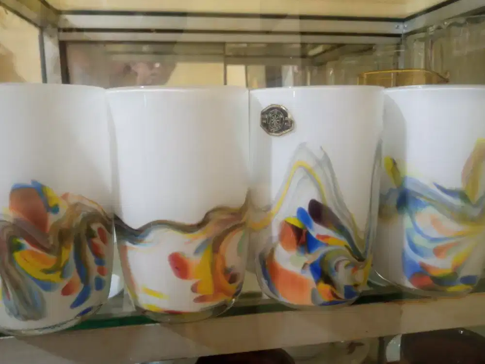 Vintage dalian glass snowflake import dandong china 10 pcs