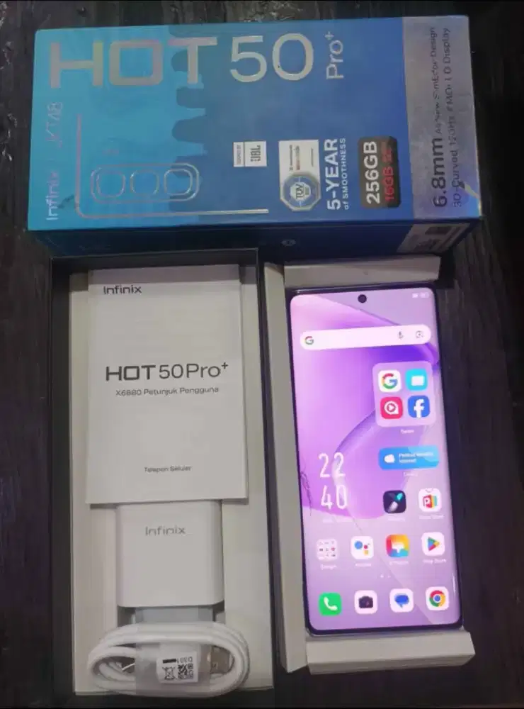 Infinix Hot 50 Pro+, Ram 8+5/256, Nfc, Layar Lengkung & Finger On.