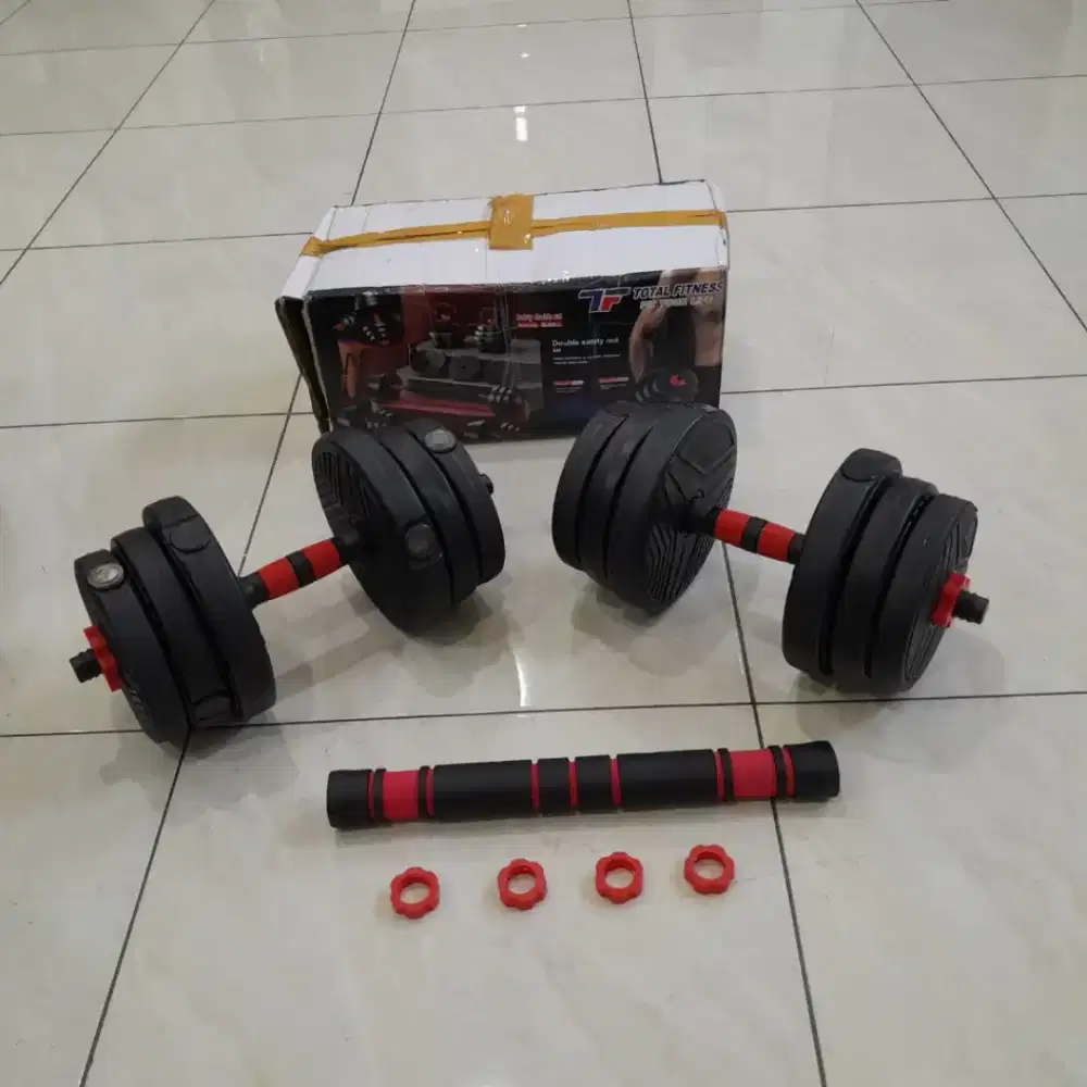 DUMBELL SET PVC 20 KG BARU ALAT FITNESS COD