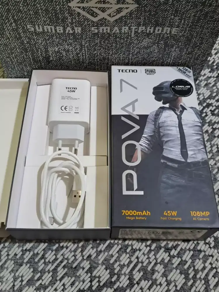 Hp tecno pova 7 8/128 fullset original