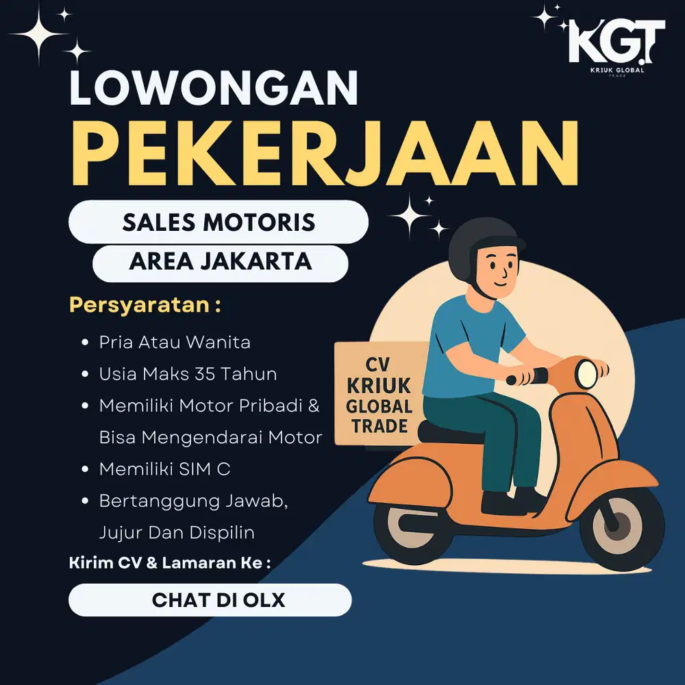 DIBUTUHKAN SALES MOTORIS AREA JAKARTA!