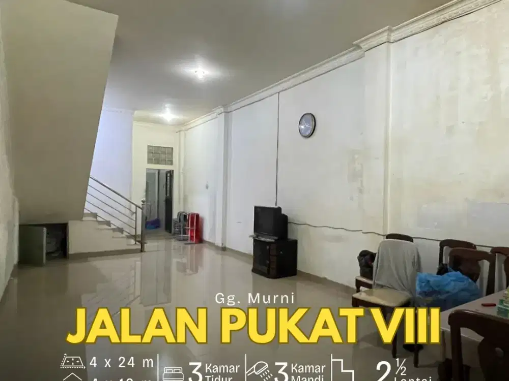 Dijual Rumah 2,5 Tingkat Siap Huni di Jalan Pukat VIII - Gg.Murni, Medan