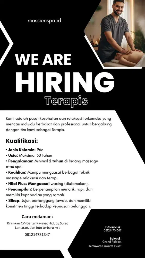 loker therapist pria