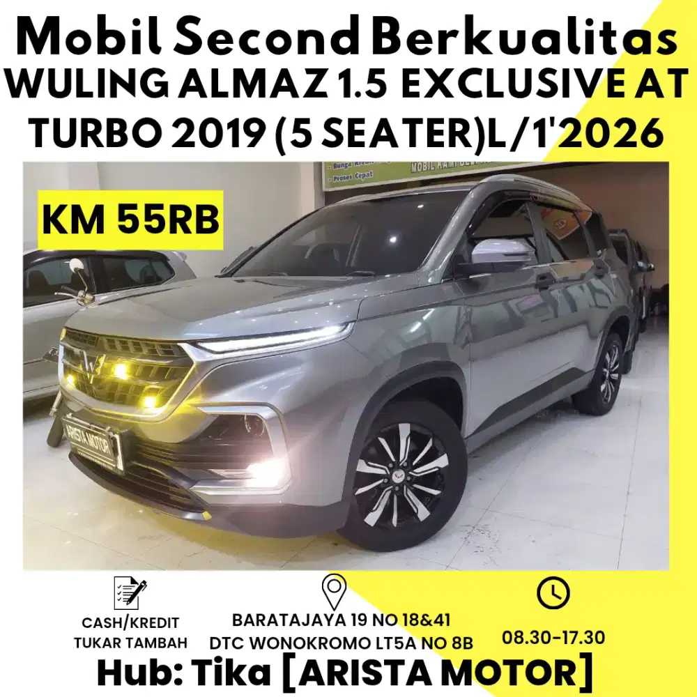 Wuling Almaz 1.5 Exclusive AT 2019 Turbo L/1 Pjk 2026 Low KM 55RB