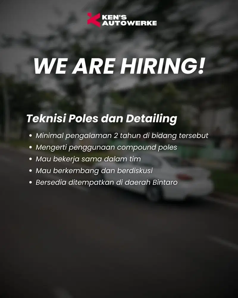 Dicari tukang poles detailing dan coating