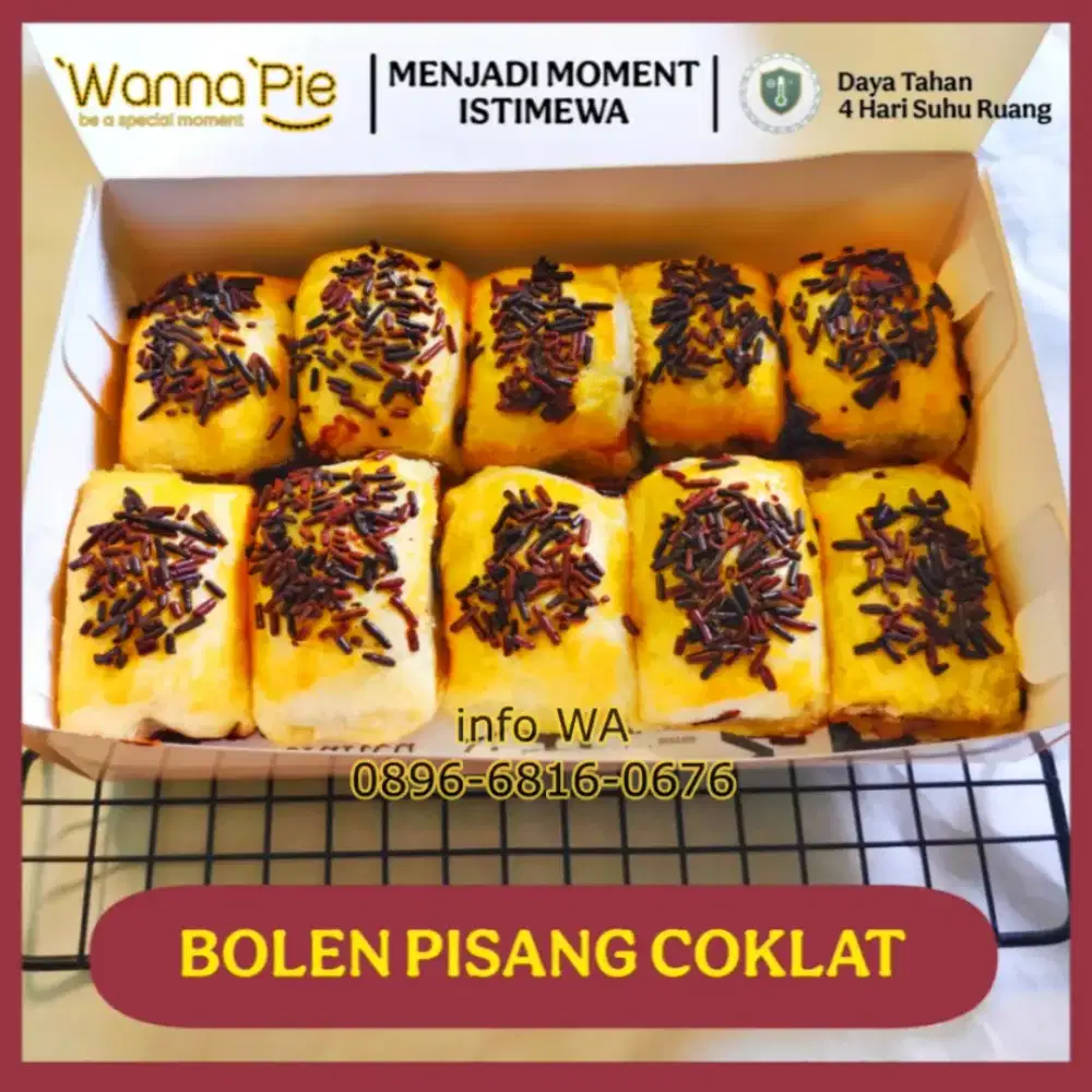 Bolen Pisang Coklat Saila Bakery Manis Gurih Renyah Empuk Fresh