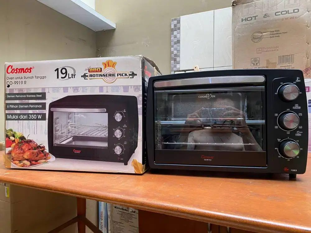 OVEN LISTRIK Electric Oven COSMOS 19 LITER CO-9919 R seken rasa baru