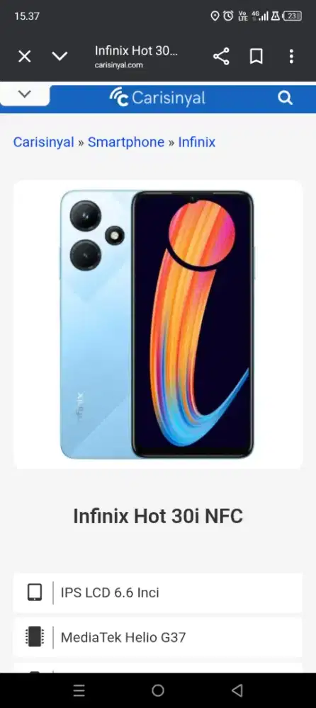 Jual hp batangan infinix hot 30i ram 8 + 8